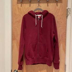 EUC Homage unisex Go-To Full Zip Hoodie in wine, size S